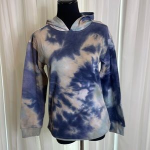 NWT 5th & Ryder Ivory Blue Tie Dye Hoodie, size L